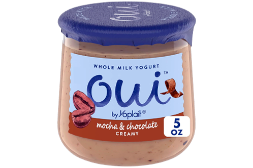 Oui by Yoplait Mocha & Chocolate Whole Milk Yogurt, French Style Yogurt Snack, 5 OZ Glass Yogurt Jar